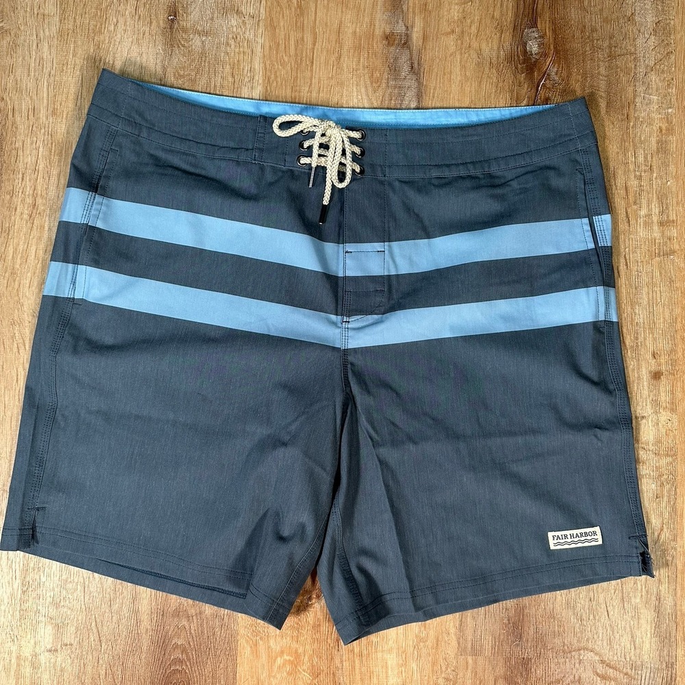 NEW Fair Harbor The Anchor Performance Board Mens 38 Shorts Blue Stripe MSRP $68